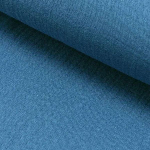 Hovedbilde Økologisk musselin, jeans blå