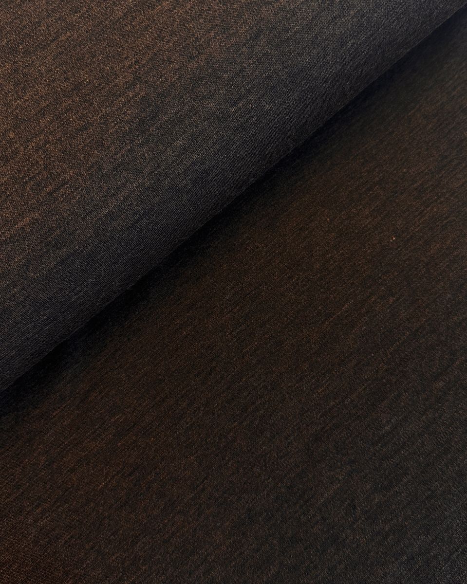 Merinoull-interlock, melert brun