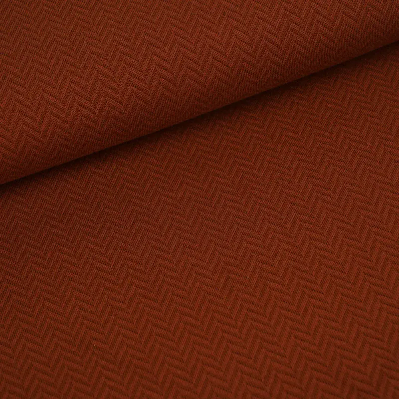 Økologisk bomullsjacquard, herringbone rust