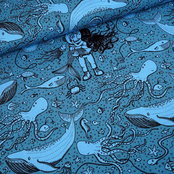 Hovedbilde Økologisk bomulljersey, kjærlighet under vann