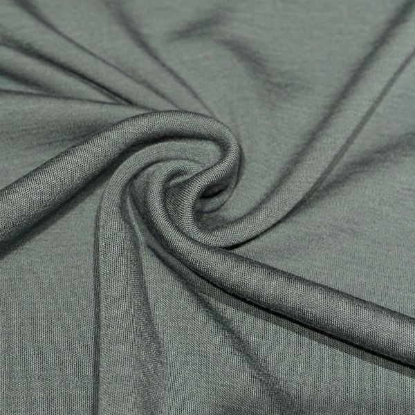 Hovedbilde Merinoull-interlock, støvgrønn