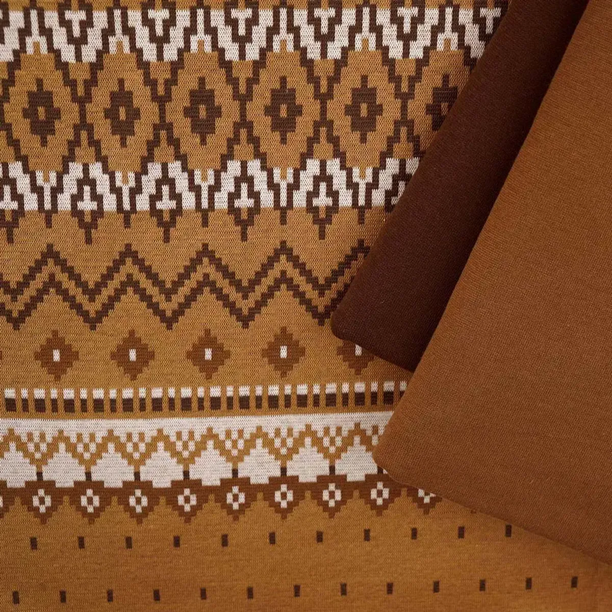 RAPPORT! Økologisk bomullsjacquard, Cosy Winter brun