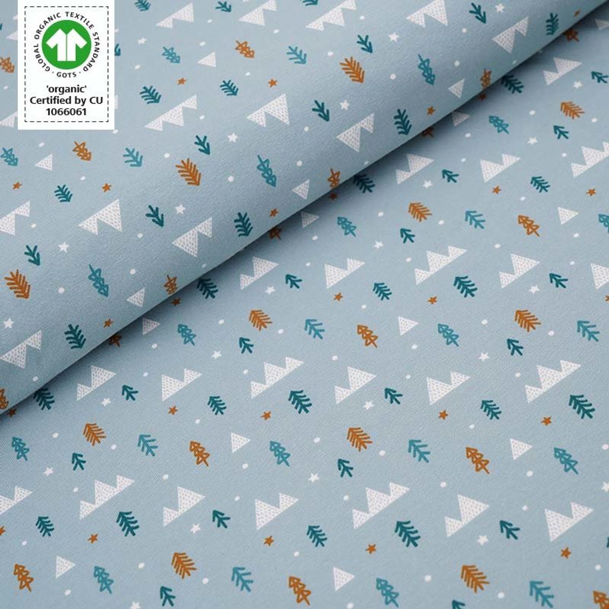 Økologisk bomulljersey, vinterskog isbre