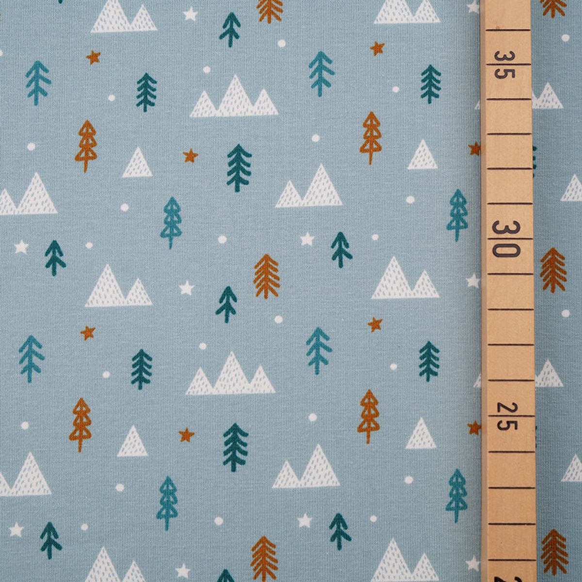 Økologisk bomulljersey, vinterskog isbre