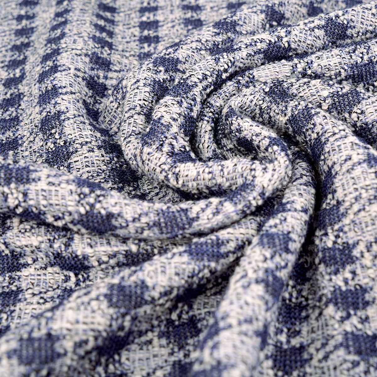 Økologisk bouclé, china blue